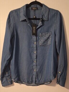 Badgley Mischka Blue Denim Shirt